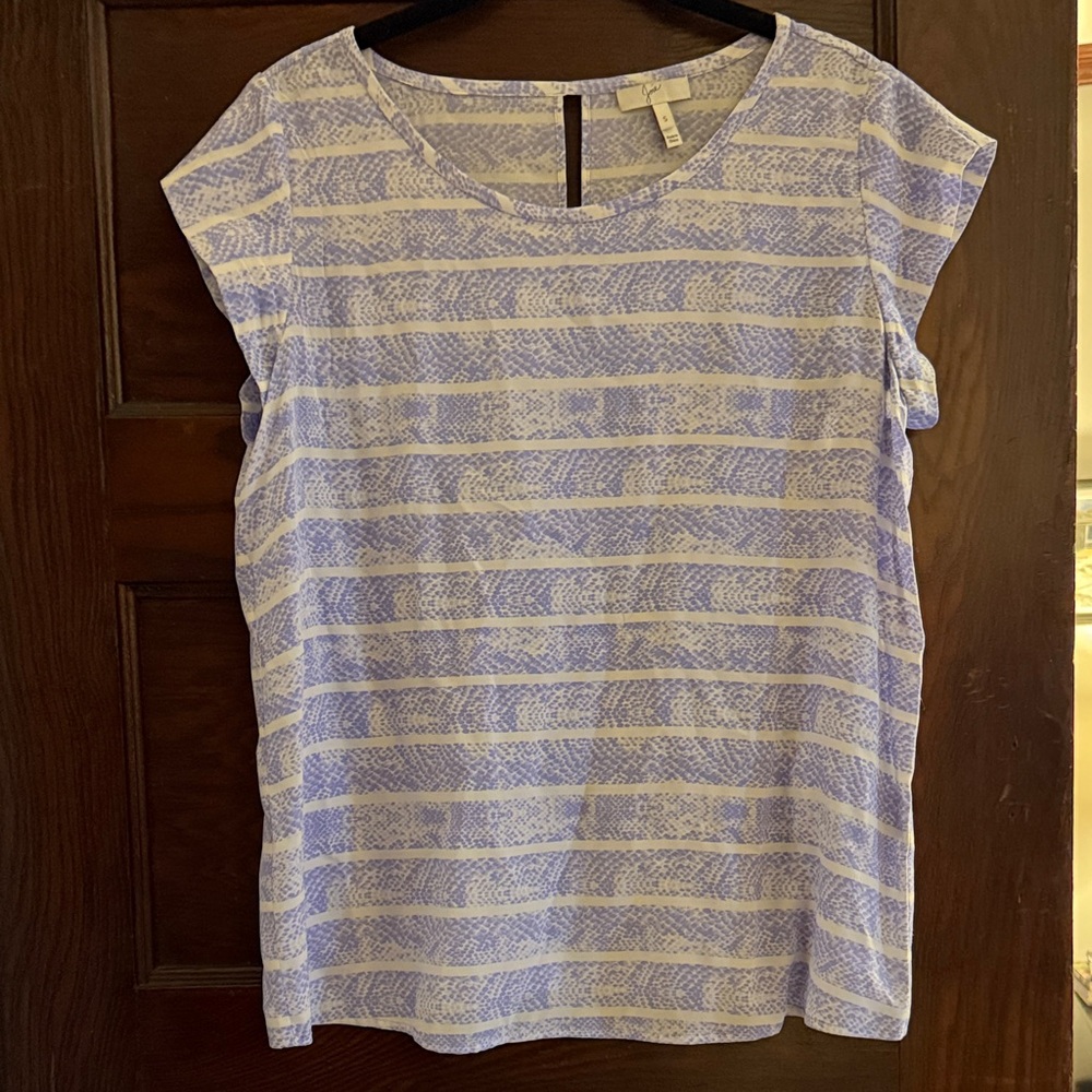 Joie Blue and White Striped Short Sleeve Tee